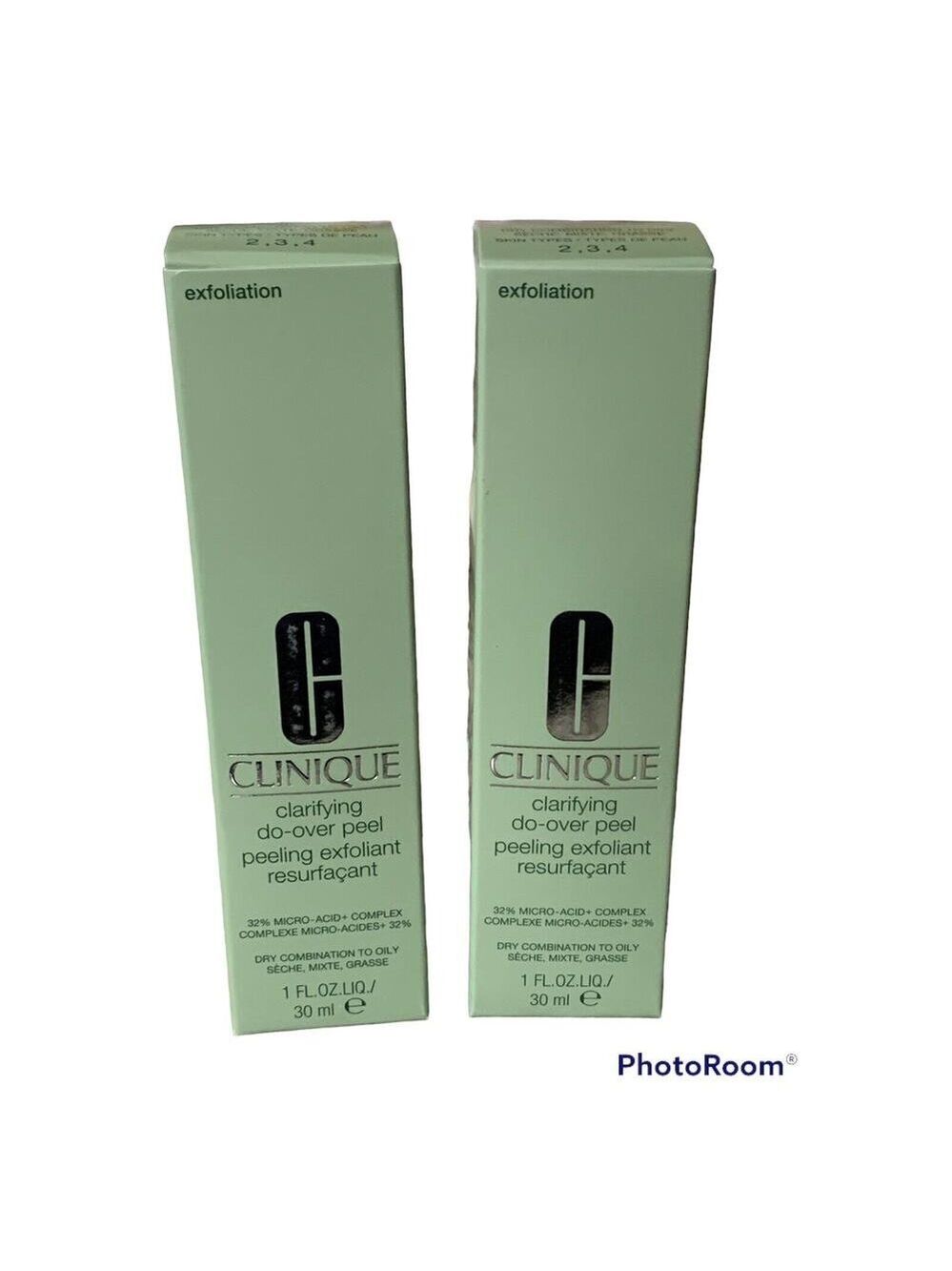 CLINIQUE 2x Clarifying Do-Over Peel Dry To Oily Combination 1 Oz New in Box